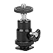 Mini Ball Head, Portable 360 Degree Panoramic Tripod Ball Head Aluminum Camera Mount Ball Head with Hot Shoe for Microphone Light, Quick Operation