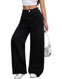 OYICAI Baggy Jeans for Women Wide Leg Denim Pants Fashion Loose Fit Y2k Relaxed Streetwear Retro Casual Stylish 2000s Oversized Extreme Motion Jinco Skater,F13 Black,Medium