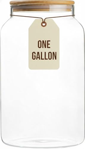 1 Gallon Glass Jar with Airtight Bamboo Lid