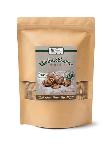 Biojoy Nueces Peladas Ecológicas (500 g Mitades), crudas y sin aditivos (Juglans regia)