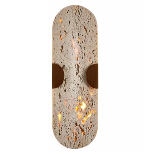 HEBXMF G9 Light Source Yellow Travertine Wall Lamp, Industrial Style Wall Light, Single Head Flush Mount Wall Sconce, Dining Room Living Room Balconie Wall Mounted Light Fixtures