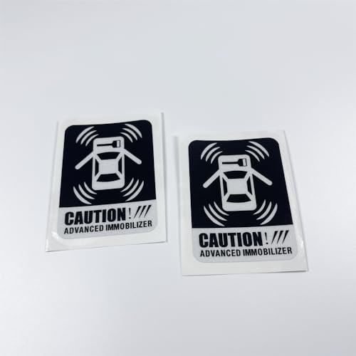 Caution Car Stickers Advanced Immobilizer Warning Anti-Theft Alarm System Applique Auto Truck Outdoor Window Caution Decals Waterproof 3M (2, 7x5.1cm)