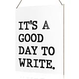 UDNADKEX Writer Wall Decor, It's a Good Day to Write, Gift for Writer Author Novelist, Wooden Wall Sign for Home Office, Bedroom, Living Room