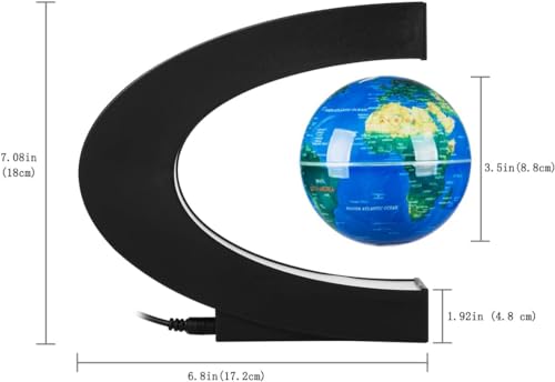 Globo Terrestre Magnetico Flutuante Giratorio Em Forma de C Antigravitacional Azul