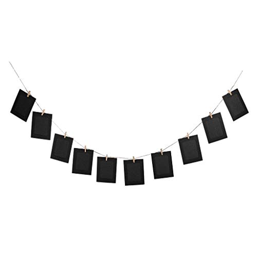 Image of Party Propz Paper Photo Frame - 10 Pcs 5x7 Kraft Paper Picture Frames DIY Cardboard Photo Frames with Wood Clips and Jute Twine (Black) | photo frame for wall | photo frame for wall decoration