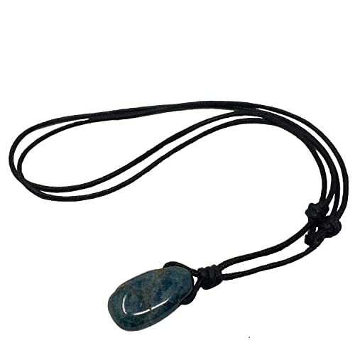 Apatite Crystal Pendant Necklace Natural Gemstone Jewelry For Men Or Women Adjustable Cord Choker #TOP6