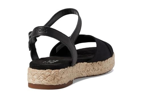 TOMS Women's Abby Platform Sandal, Black Slubby Woven/Leather, 6.5 by TOMS - Image 5