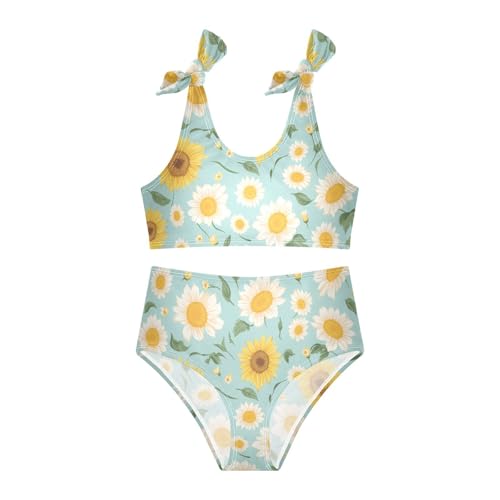 KLL Sunflower Girl Two Piece Bikini Sets Scoop Neck Bathing Suit Swimming Suits Adjustable Strap3
