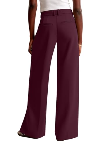 Image of NIMIN Women Wide Leg Pants High Waisted Dressy Work Trousers Business Casual Palazzo Pants with Pockets