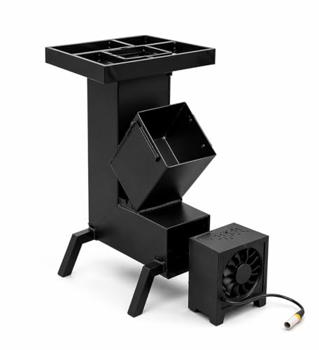 Image of Wood Fired Rocket Stove Smokeless Stove for Home & Large Family | Lakdi Ka Mitti Ka Chulha Angeethi Sidgi | Outdoor Cooking Picnic Camping Hiking Barbeque BBQ | Heavy Duty | Metal (D)
