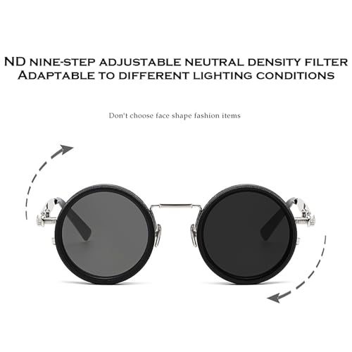 Adjustable Tint Polarized Retro Sunglasses, with Built-in ND Filter, 1-9 Gears Manual Control Tint for Men3