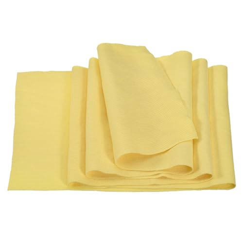 Image of MECCANIXITY 39 inch Elastic Cuffs Ribbed Trims Cotton Fabric Knit Rib Stretch Tape Cuff Sleeve Waistband for Sewing, 6 inch Wide Light Yellow