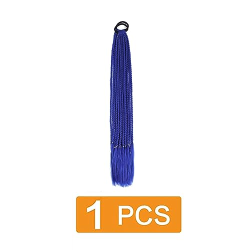 prinfantasy Wigs for Women Color Braided Hair Extensions with Rubber Band Synthetic Colored Hairpieces Ponytail Hair Accessories for Women Kids Purple Braid Wigs,BZ147 - Image 2