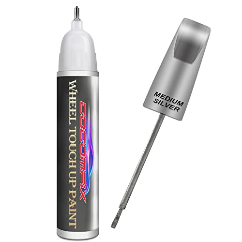 cocomfix Silver Rim Touch Up Paint. Wheel Scratch Repair Pen. Car Rim Paint Pen Quick And Easy Fix Rim Scratches. Universal Color Rim Paint. (Medium Silver)