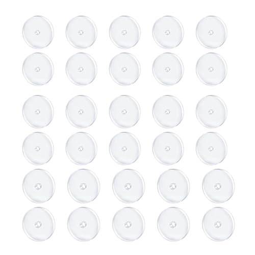 Zeayebsr 30 pcs Almohadillas de Disco Transparentes para Estabilizar Aretes,Discos de Perforación de Bulto Perforante Aretes Parche Soporte de Lóbulo Oreja,Discos de Plástico para EspaldasPendiente
