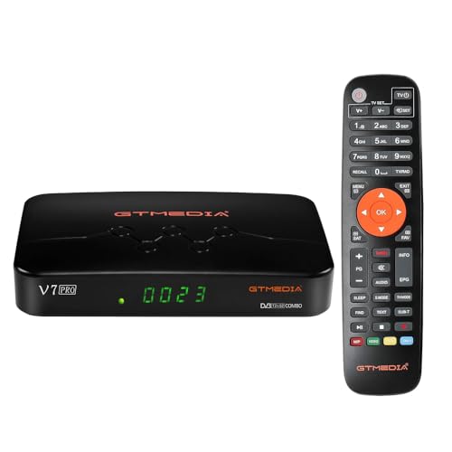 V7 Pro Satélite DVB-S/S2/S2X + DVB-T/T2 set-top box con antena USB/lector de tarjetas para Astra 19,2°E/EUTELSAT 5°W, 1080p Full HD H.265 HEVC 10bit DVB-T Receptor
