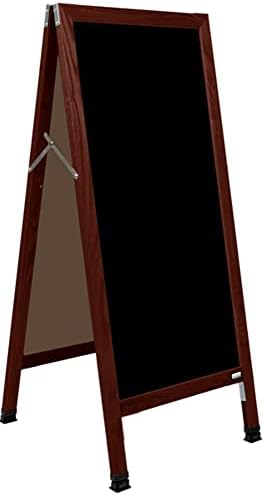Aarco A-Frame Black Acrylic Board in Solid Red Oak Frame with Cherry Stain - 42"Hx18"W