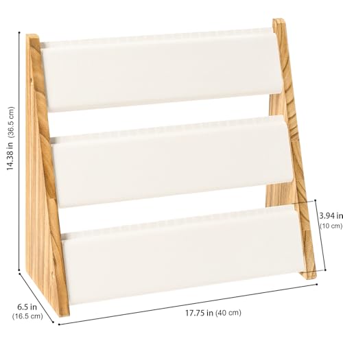 Emfogo 3-Tier Necklace Organizer with Soft Velvet, Jewelry Organizer Stand Necklace Holder, Wood Jewelry Display Stand for Selling 72 Necklaces Bracelets (Brown & White) by Emfogo - Image 7
