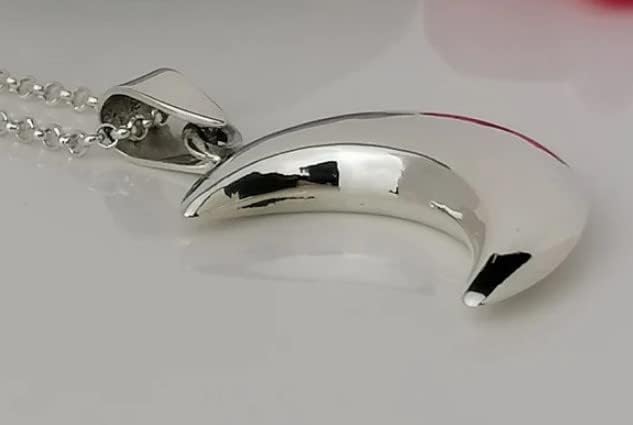natural 925 sterling silver delicate half moon handmade curb link chain pandant wedding jewelry