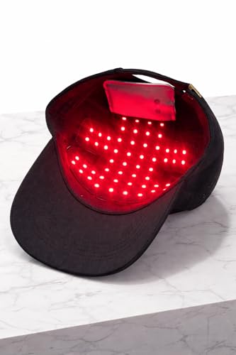 Image of Low Laser Light Therapy Hat, Black Baseball Cap for Hair Growth, Red Light Treatment, Anti Hair Fall, Visible Results in 3 Months