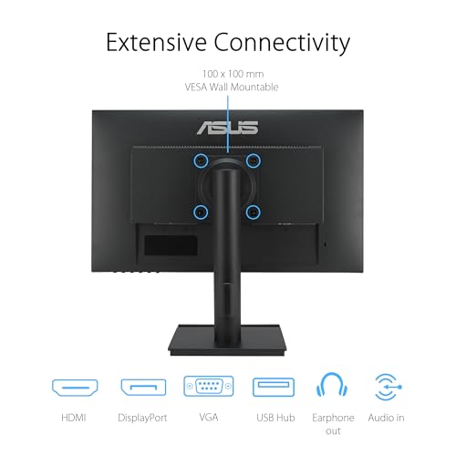 Image of ASUS 24 inch 1080P Business Monitor (VA24DQFS) - IPS, 100Hz, 1ms, Adaptive-Sync, HDMI, DisplayPort, VGA, for Working and Gaming, Ergo Design, Blue Light Filter, Flicker Free, 3 yr Warranty TAA Compliant