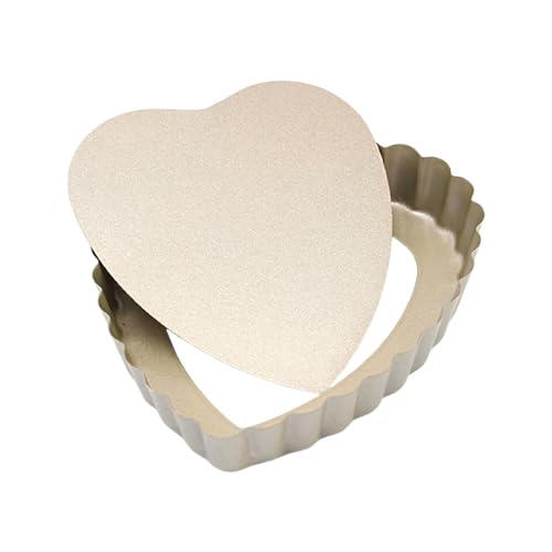VQEOEOT Teglia per Crostata Stampo Crostata, Heart Apribile, Tortiera Rimovibile, Stampo per Crostate,Tortiera Crostata,Quiche Form,Stampo Quiche,Stampo Crostata Fondo Amovibile, Alluminio, 4 pollici