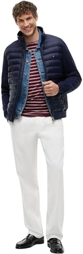 Tommy Hilfiger Herren Sweatshirt mit Reißverschluss Mix Media Stand Collar Steppjacke, Blau (Desert Sky), S – Ansicht 5