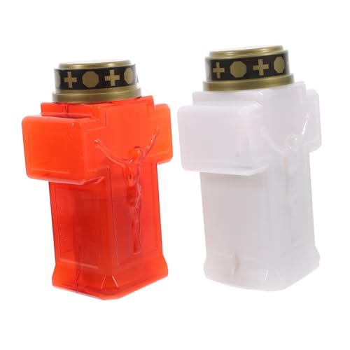 ULTECHNOVO 2piezas Vela Parpadeante Sin Decoración Religiosa Lámpara De Jardín Conmemorativa Decoración De Cementerio