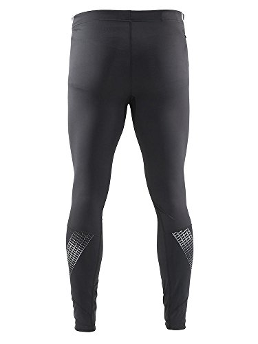 Craft Sportswear Men\'s Brilliant 2.0 High Visibility Reflective Running and Training Fitness Workout Light Tights: dryfit/cool/lightweight/protection/sun/athletic/athleisure/quick/wicking/performance/exercise/trail, Black, X-Large