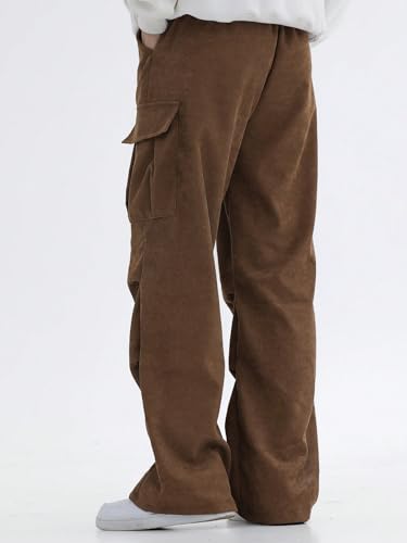 SHENHE Boy's Elastic Waist Loose Cargo Pants Casual Preppy Sweatpants with Pockets2