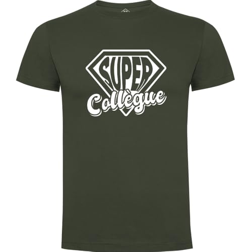 T-Shirt Homme Super collègue Kaki : Vêtement en coton à manches courtes pour le travail