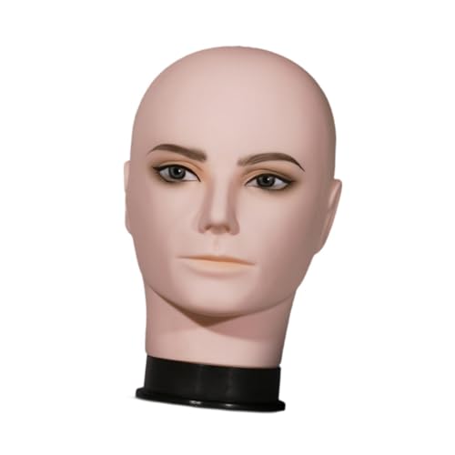 Kokiya Cabeça de manequim careca masculina, suporte de exposição de apliques, adereços de exposição