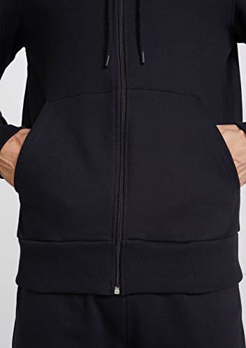 Jaqueta Básica Masculina De Moletom Com Capuz Preto M