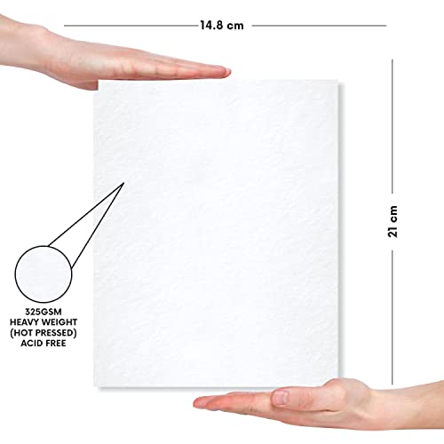 Image of Zen Sangam Artists' - Combo Pack of A4,A5,A6 Heavy Weight Mixed Media Glued Sketch Paper Pad - 325GSM - Hot Pressed - Smooth Texture Surface - For Heavy-body Paints, Calligraphy and BrushPen Lettering