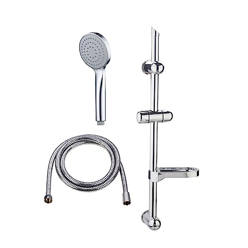Barre coulissante de douche avec tuyau inox pour colonne murale