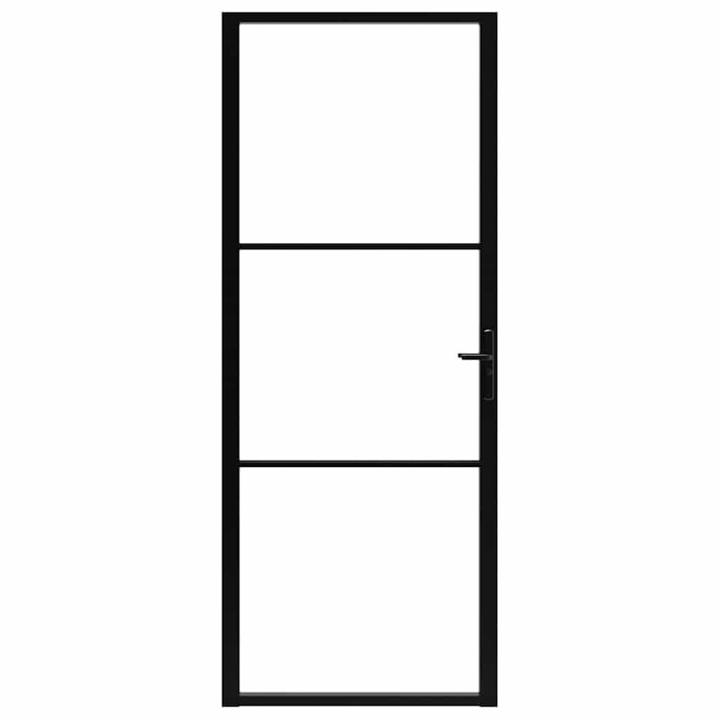 Porte intérieure Verre ESG et aluminium 83x201,5 cm Noir