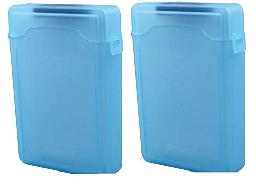 Frackson 2 Pcs Blue Color Pouch for HDD Protector Box for 3.5" IDE SATA Hard Disk Drive Protect Case Cover Enclosure Protective