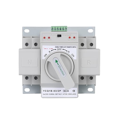 Commutateur de transfert automatique 2P avec disjoncteurs intégrés 63A AC230V