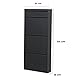 Alveon Schuhschrank Schmal Schuhregal Metall Schuhkipper mit Magnet Klappen Schuhablage Montiert und Wandmontage (Anthrazit, 3 Plus Klappen)