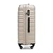 WITTCHEN Reisekoffer Rollkoffer Trolley Mittlerer Koffer Reisekoffer Hartschale aus ABS Mittelgroßkoffer mit 4 Spinner-Rollen Zahlenschloss Groove Line Größe M beige Lufthansa/Eurowings/Ryanair