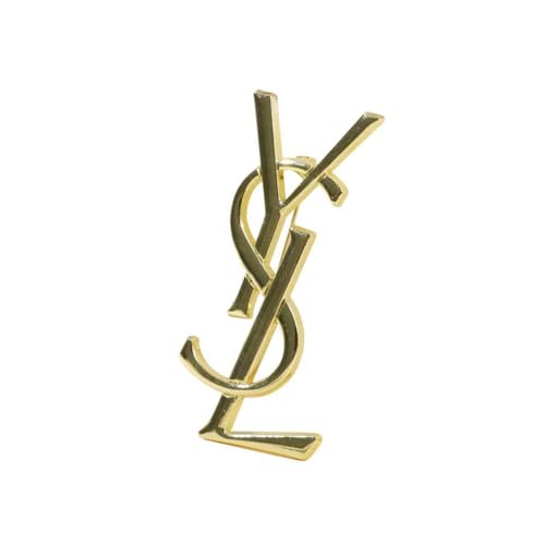 Golden Interlocking Letter Design Brooch - Fashion Metal Accessory for