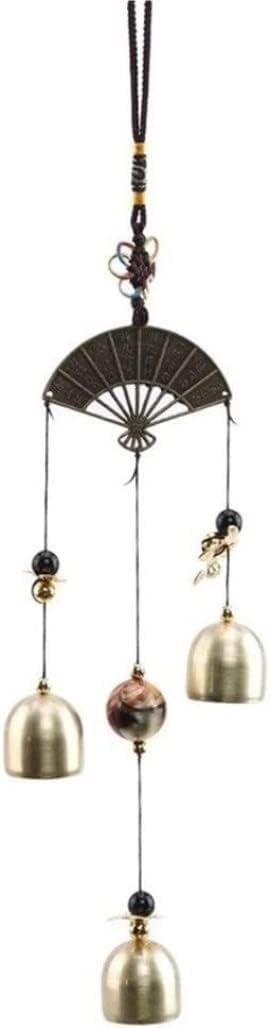 Wind Chimes for Garden, Decor Windchimes Windchime Wind Chimes Outdoor Bronze Yard Decoration Chinese Style Chime with Poem Caved On The Fan Multi Tubes Wind Chime