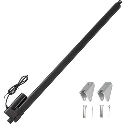 Jvnvlki Linear Actuator 12 V 2000 N 1000 mm Stroke Length IP65 Waterproof 8 mm/s Linear Actuator Linear Technology Actuators Linear Motor with Mounting Brackets for Door Openers, Solar Trackers