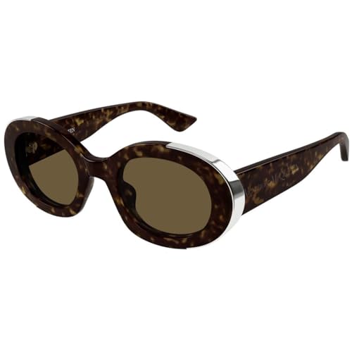 Alexander McQueen Women's Am0445s Sunglasses, Havana-Havana-Brown, 51