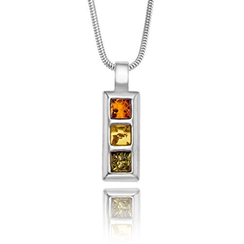 Collier ambre femme pendentif argent 925 authentique Copal
