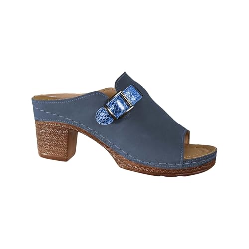 Chunky Heel Sandals for Women 2025 Dressy Open Toe Summer Comfortable Platform Wedge Sandals Boho Slip On Slippers Walking Shoes