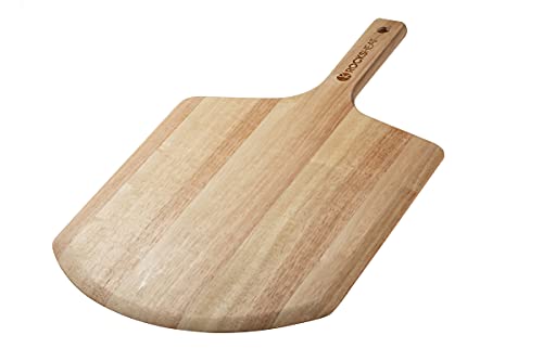 Tablero de madera para cortar y servir, ideal para pizza casera y pan, plato de 30,5 x 33 cm, longitud total de 50,8 cm Cover