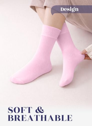 Image of Hugh Ugoli Women's Thin Soft Rayon Derived from Bamboo Crew Socks for Dress, Trouser, Seamless Toe & Non-Binding, 5-8 /9-11