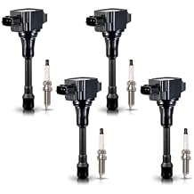 ENA UF549 Ignition Coil Pack and 9029 Double Iridium Spark Plug Compatible with Nissan Altima Versa Sentra Rogue Select Cube Pathfinder 2007 2008 2009 2010 2011 2012 2013 2.5 1.8 1.6 2.0 L4 Set of 4