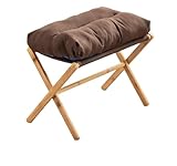 WDSBZNB Pouf Poggiapiedi Pouf poggiapiedi sotto la scrivania, sedia, sgabello rettangolare imbottito, seduta, gambe in bambù(Brown)